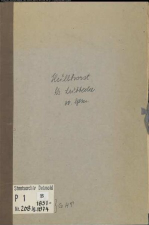 Kirchenbuchduplikat der evangelischen Gemeinde Hüllhorst, Kreis Lübbecke (GHT 1851-1874). (Gemeinde: Evangelische Gemeinde Hüllhorst)