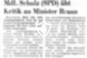 MdL Schulz (SPD) übt Kritik an Minister Braun