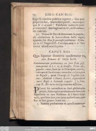 Caput XIII. Quo superior sententia confirmatur ex iure Romano & litteris sacris.