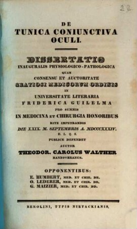 De tunica coniunctiva oculi : diss. inaug. physiol.-path.