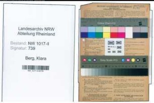 Entnazifizierung Klara Berg , geb. 06.11.1900 ()