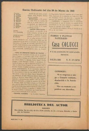 Sesión Ordinaria del día 29 de Marzo de 1946
