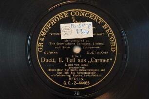 Duett, II. Teil aus "Carmen", I. Akt / von Bizet