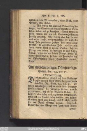 Am zweyten heiligen Osterfeiertage. Evang. Luc. 24 ,13 - 35.