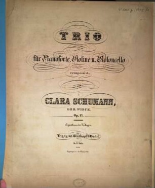 Trio : für Pianoforte, Violine u. Violoncello ; op. 17