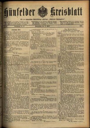 Ausgabe vom Donnerstag, den 13. April 1916.