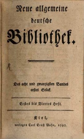 Neue allgemeine deutsche Bibliothek. 28. 1797