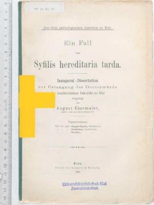 Ein Fall von Syfilis hereditaria tarda