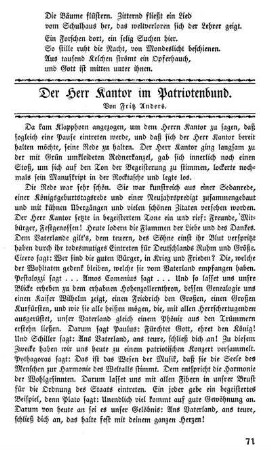 Der Herr Kantor im Patriotenbund