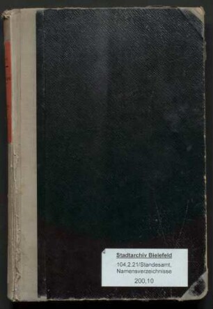 Namensverzeichnis zum Heiratsregister Bielefeld, Frauen, 1925 - 1931