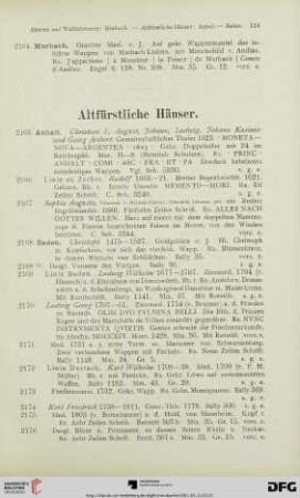 Altfürstliche Häuser (Nr. 2165-2496)