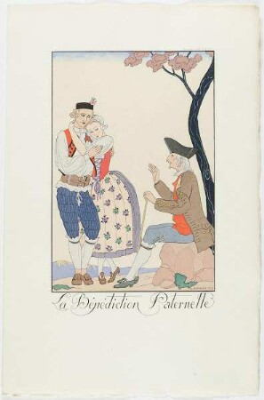 "La Bénédiction Paternelle", aus dem Mode-Almanach "Falbalas et Fanfreluches 1924"