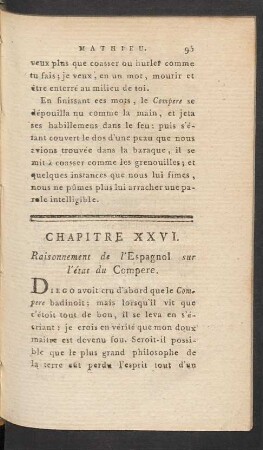 Chapitre XXVI. Raisonnement de l'Espagnol sur l'ètat du Compere