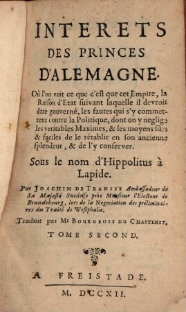 Intérêts des Princes d'Alemagne, 2