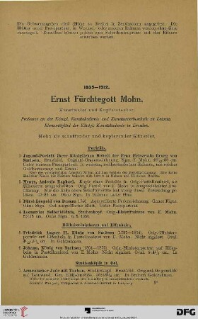 1835-1912. Ernst Fürchtegott Mohn (Nr. 1-232)