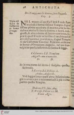 Dei Tempii antichi dentro , e fuori Pozzuolo
