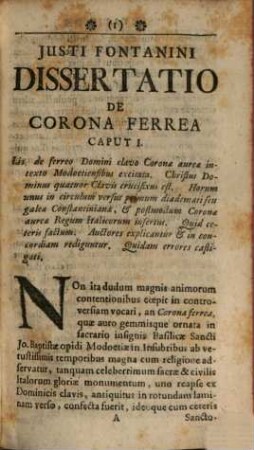 Dissertatio de corona ferrea Langobardorum