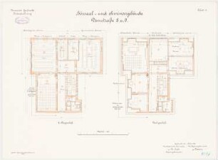 Hörsaal- und Seminargebäude der Universität Greifswald: Grundriss 2. Obergeschoss, Dachgeschoss 1:100