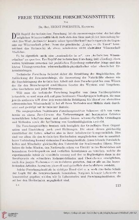 Freie technische Forschungsinstitute