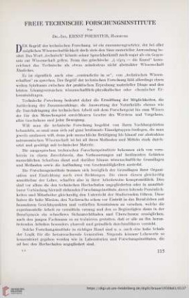 Freie technische Forschungsinstitute
