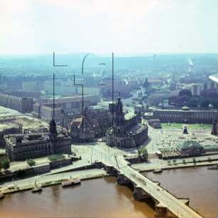 Innere Altstadt in Dresden : Blickrichtung Südwesten