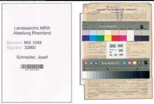 Entnazifizierung Josef Schneider , geb. 05.10.1899 (Bahnbetriebswart)