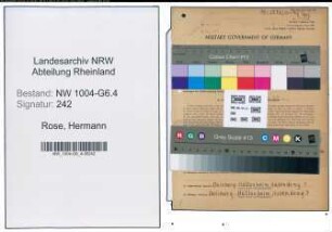 Entnazifizierung Hermann Rose , geb. 05.05.1891 (Vorarbeiter)