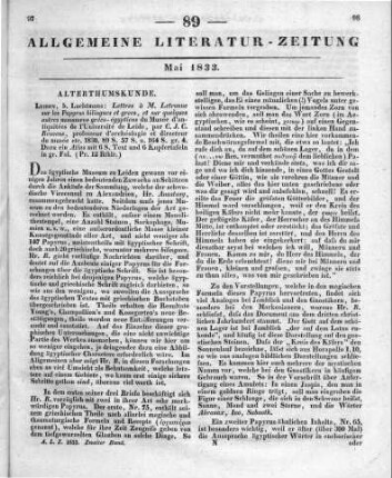 Reuvens, C. J. C.: Lettres à M. Letronne sur les Papyrus bilingues et Grecs, et sur quelques autres monumens gréco-égyptiens du Musée d'antiquitées de l'Université de Leide. Leiden: Luchtmans 1830