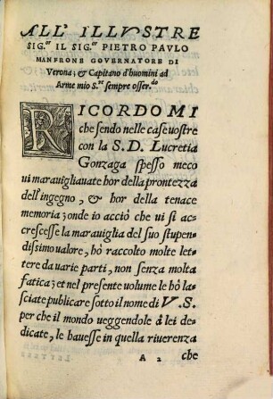 Lettere della molto illustre Sig. ... Lucretia Gonzaga da Gazuolo