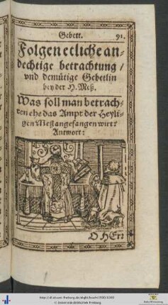 Etliche andechtige betrachtung und demütige Gebetlin bey der Heiligen Meß
