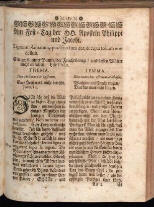 Am Fest-Tag der HH. Aposteln Philippi und Jacobi.