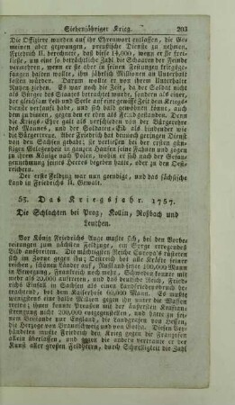 53. Das Kriegsjahr. 1757. Die Schlachten bei Prag, Kollin, Roßbach und Leuthen