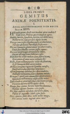 Liber Primus Gemitus Animae Poenitentis.