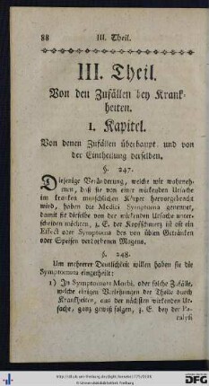 III. Theil. Von den Zufällen bey Krankheiten.