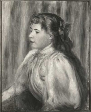 Mädchenbildnis (um 1890, bezeichnet links unten: "Renoir"; Leinwand; 0,565 x 0,47 m; Museum der Schönen Künste Budapest)