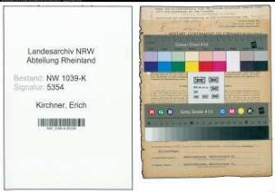 Entnazifizierung Erich Kirchner , geb. 11.11.1901 (Beamter)