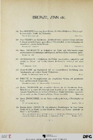 Bronzen, Zinn etc. (Nr. 348-371)