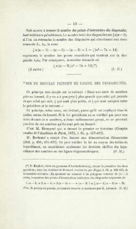 SUR UN NOUVEAU PRINCIPE DE CALCUL DES PROBABILITÉS.