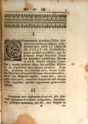 Vindicatio Jvris Imperialis in Magnvm Tvsciae Dvcatvm, sive Confvtatio Scriptionis Cui Titulus Memoire Svr La Liberté De L'Etat De Florence : ubi plura, jus Imperii propugnantia ac confirmantia, ex genuinis Annalibus, Diplomatibus et Actis Publicis proferuntur ac insimul objectiones et argumenta, pro Suprematu Florentino concinnata, breviter ac perspicue removentur a Friderico Ludovico Nobili Domino de Berger