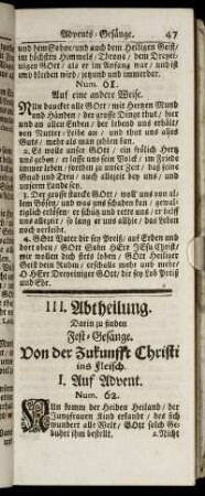 III. Abtheilung. ... Fest-Gesänge.