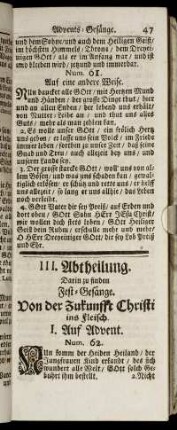 III. Abtheilung. ... Fest-Gesänge.