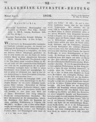 Historisches Taschenbuch. Hrsg. von F. von Raumer. Jg. 6-7. Leipzig: Brockhaus 1845-46