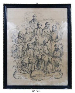 Lithographie: Porträt " Parlamentarier aus der Pfalz"; 1848