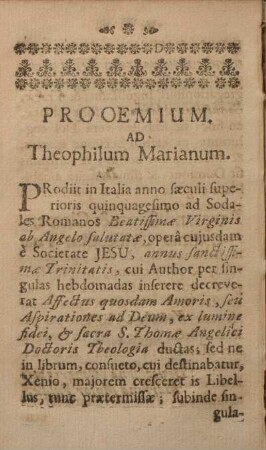 Prooemium ad Theophilum Marianum.
