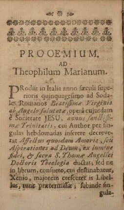 Prooemium ad Theophilum Marianum.