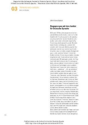 Begegnungen mit dem Institut für Deutsche Sprache
