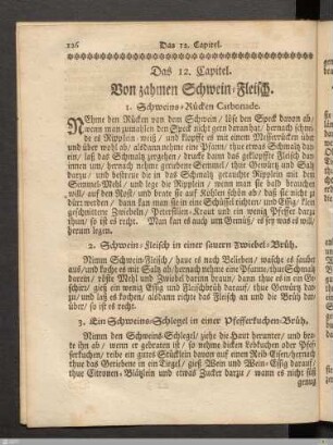 Das 12. Kapitel. Von zahmen Schwein-Fleisch.