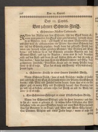 Das 12. Kapitel. Von zahmen Schwein-Fleisch.