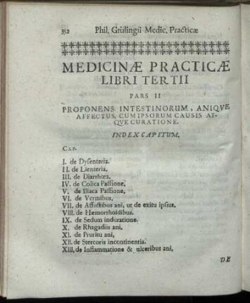 Pars II. Proponens Intestinorum, Anique Affectus, Cum Ipsorum Causis Atque Curatione.