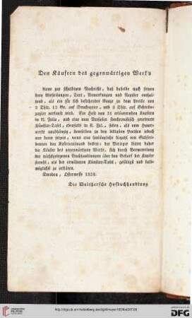 Den Käufern des gegenwärtigen Werk's